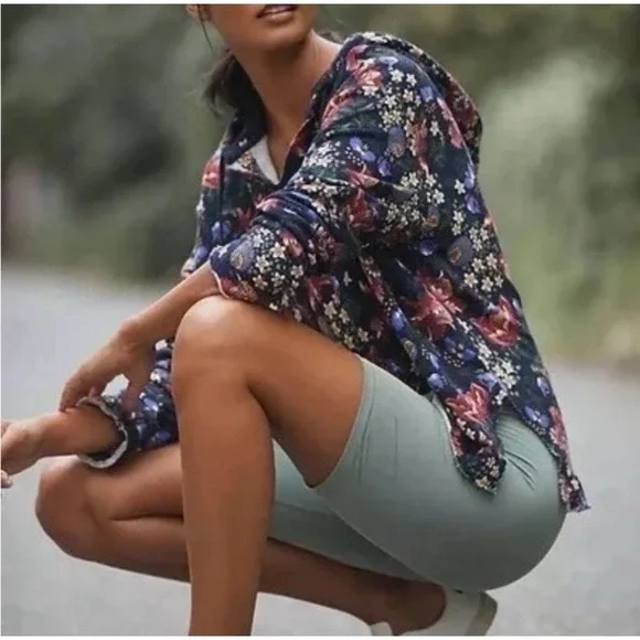 Anthropologie Daily Practice S Hoodie Floral Print Boho Athletic Lounge Fall Gym - Picture 5 of 6